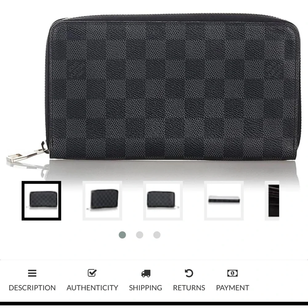 Louis Vuitton Damier Graphit Vertical Zipper Wallet Grey&Black (100% real) - Picture 9 of 13